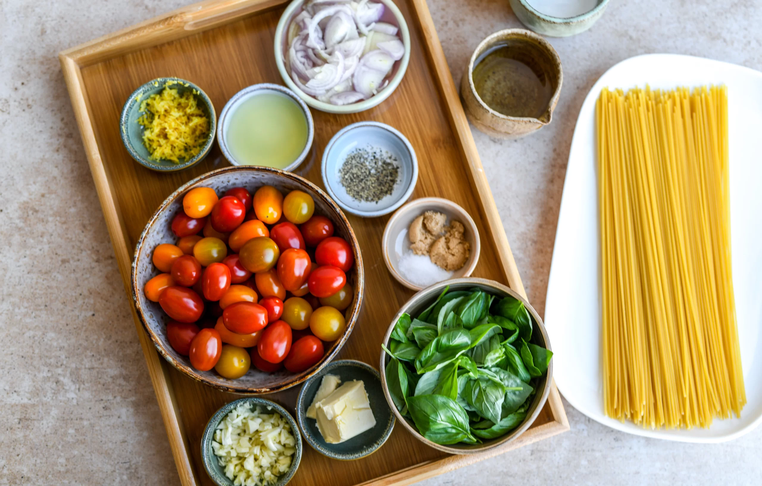 1-Pot Pasta ingredients
