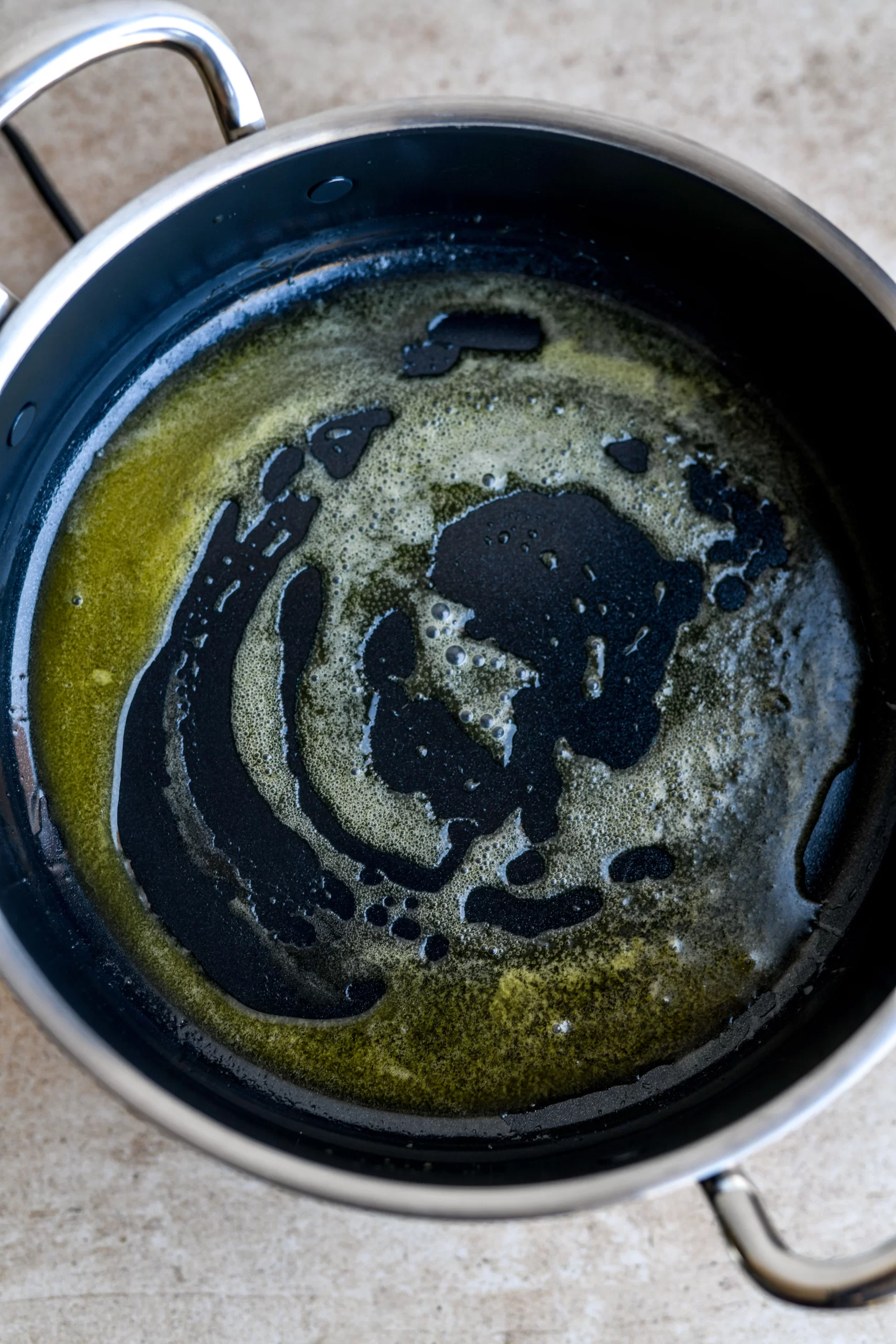 vegan butter melted in pot