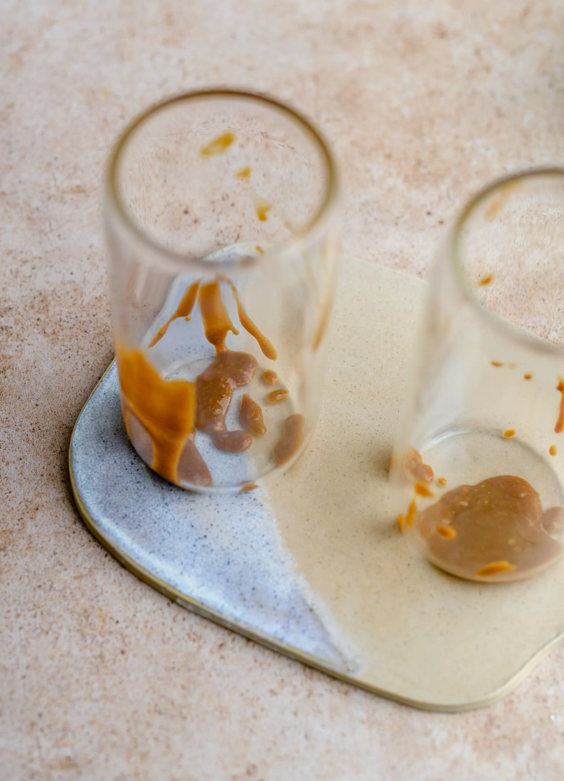 tahini caramel in glass