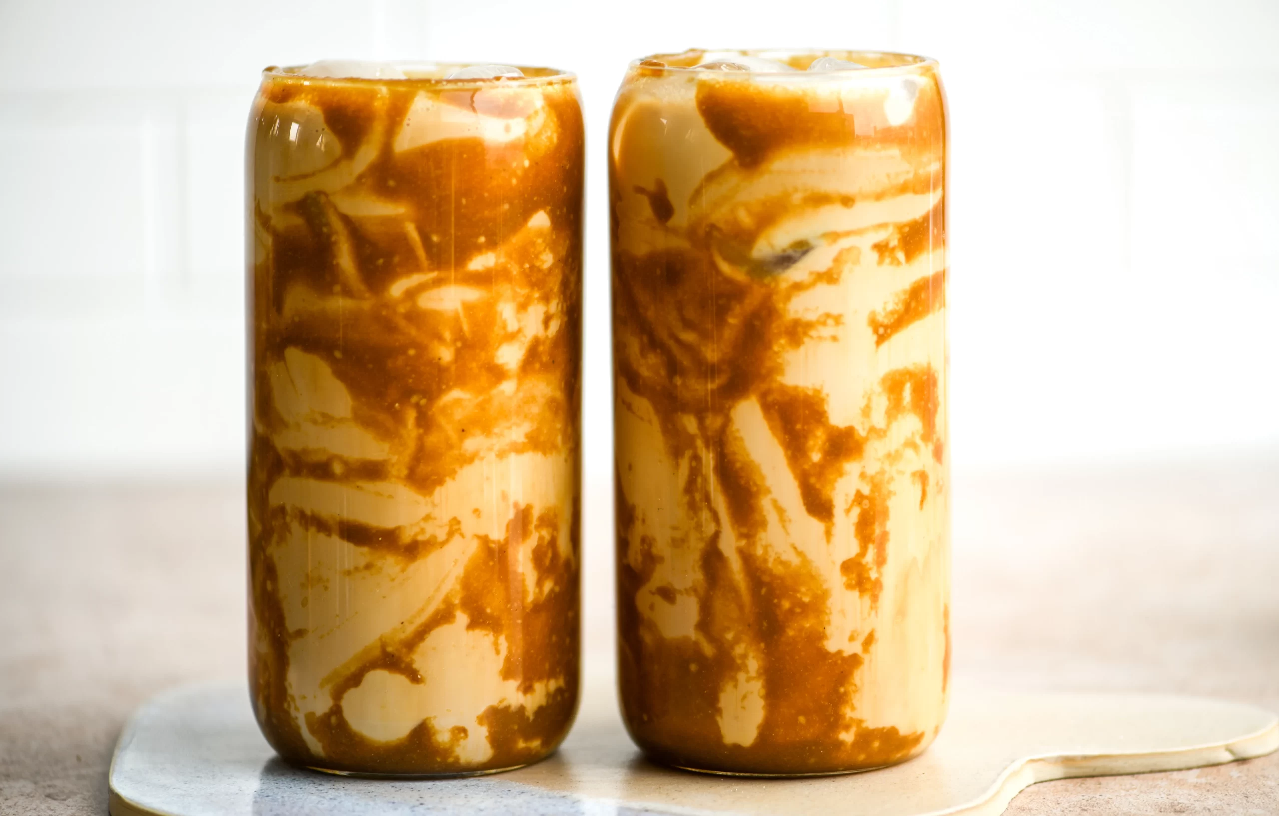 salted caramel tahini latte