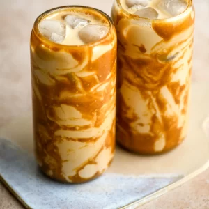 salted caramel tahini latte