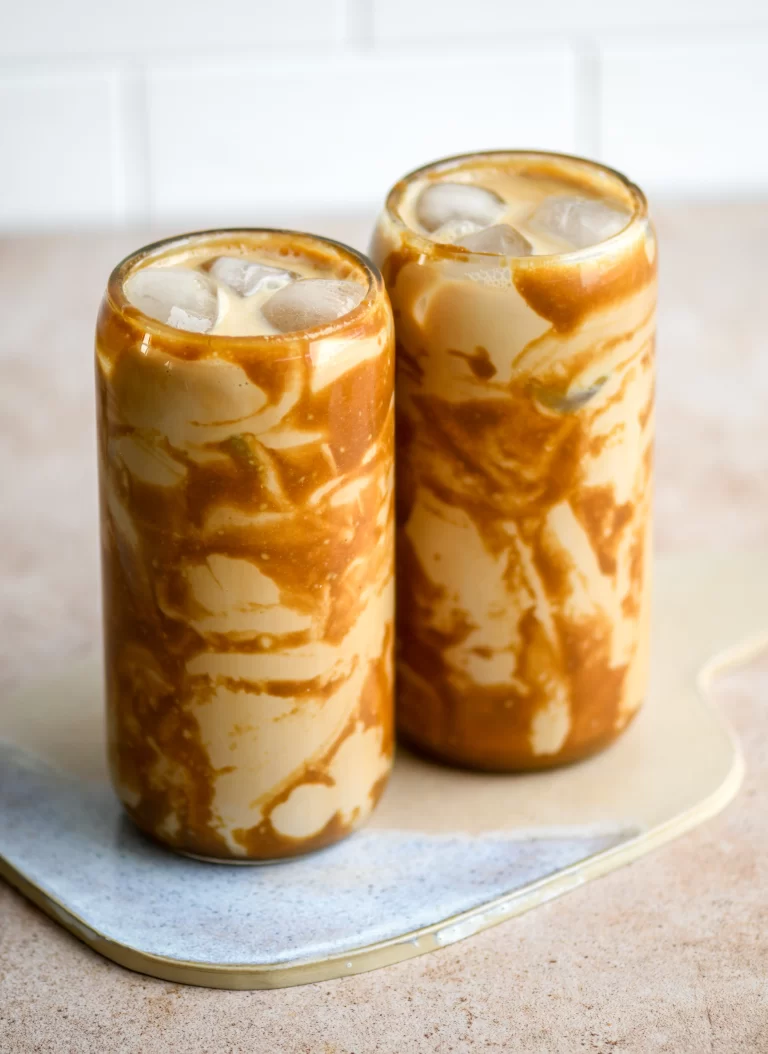 salted caramel tahini latte