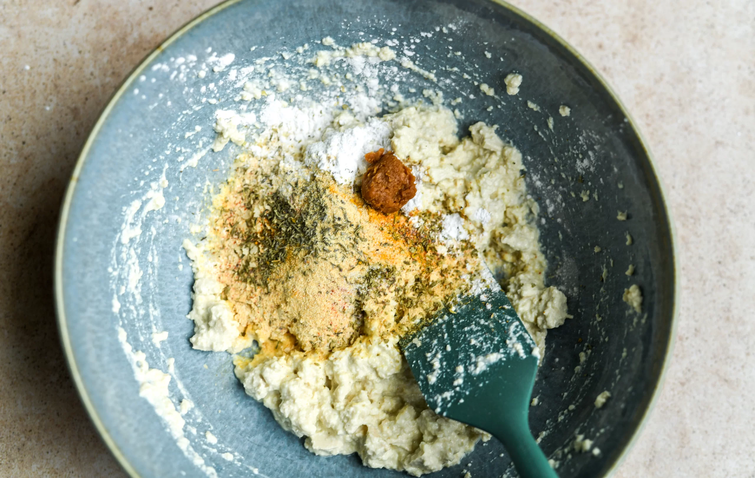 spices added to bowl