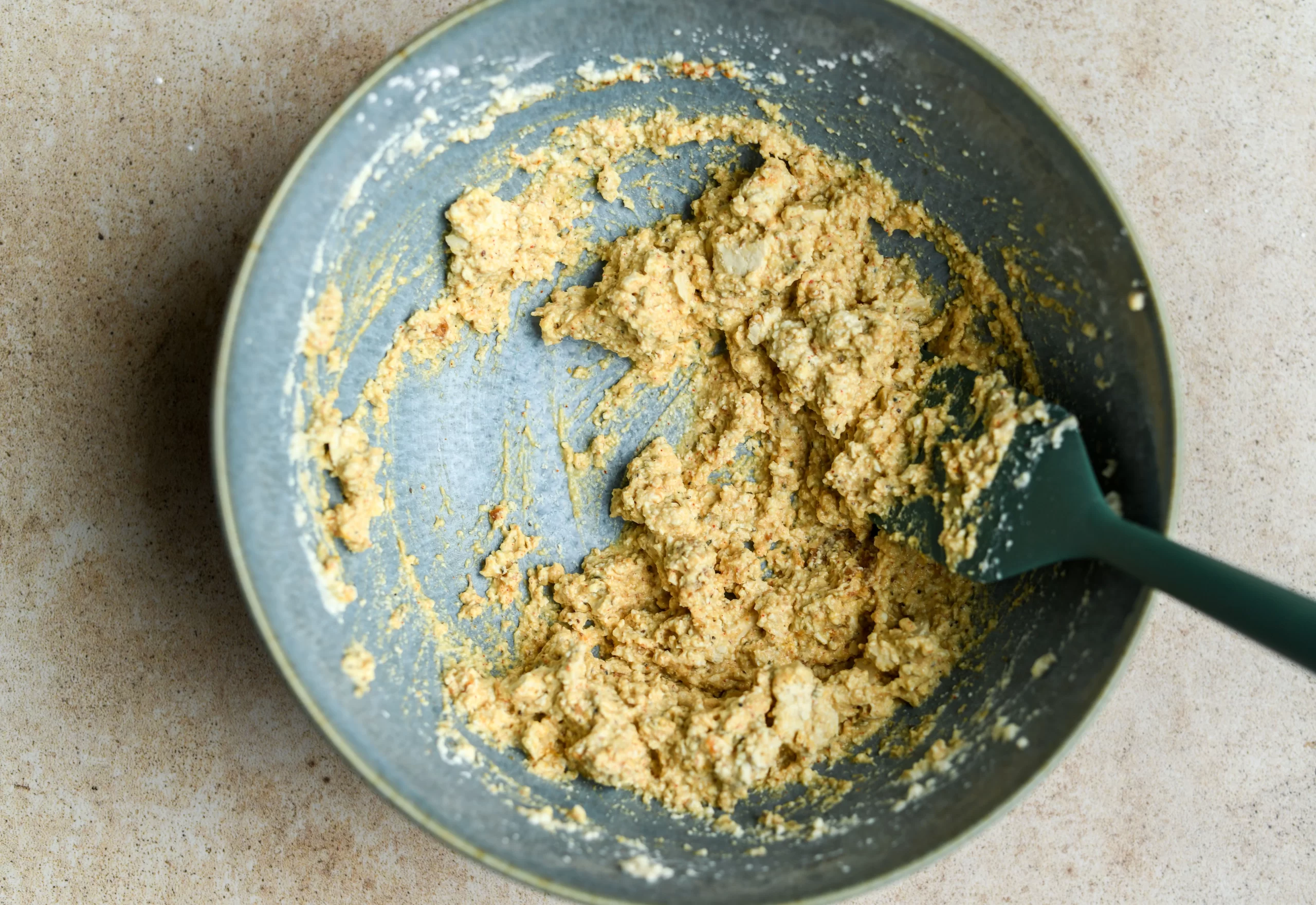 spinach pie filling mixed in bowl